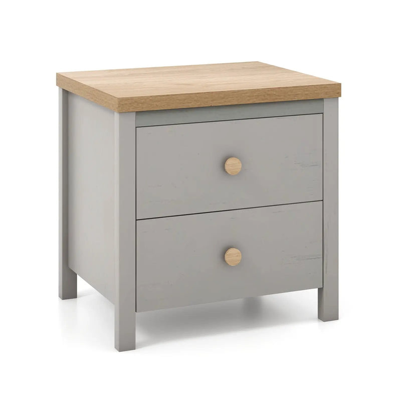 2-Drawer Nightstand with Rubber Wood Legs by DirectDeals