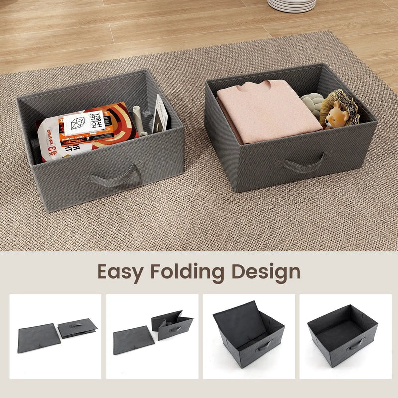 2-Drawer Nightstand with Removable Fabric Bins and Pull Handles by DirectDeals