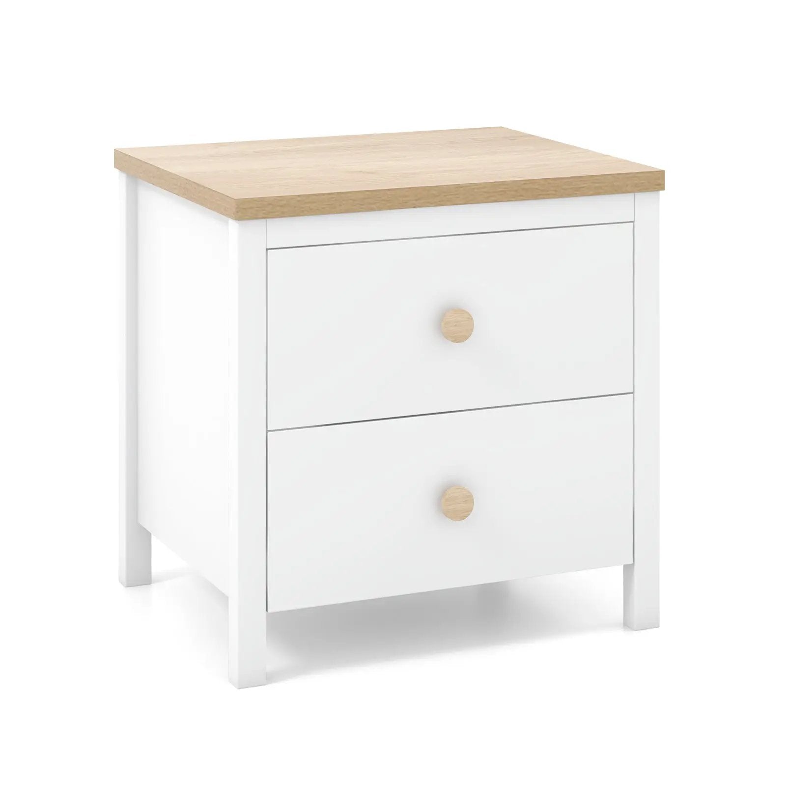 2-Drawer Nightstand with Rubber Wood Legs by DirectDeals