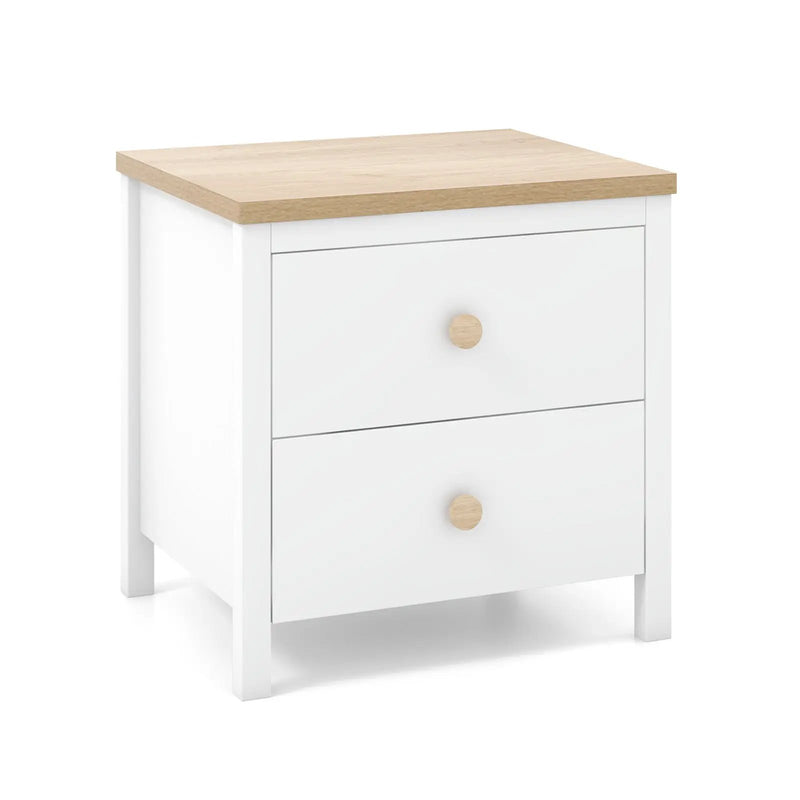 2-Drawer Nightstand with Rubber Wood Legs by DirectDeals