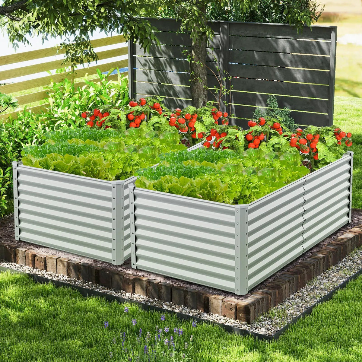 6 x 3 x 2 Feet Metal Rectangular Raised Garden Bed with Open Bottom Design, photo 2 of 7