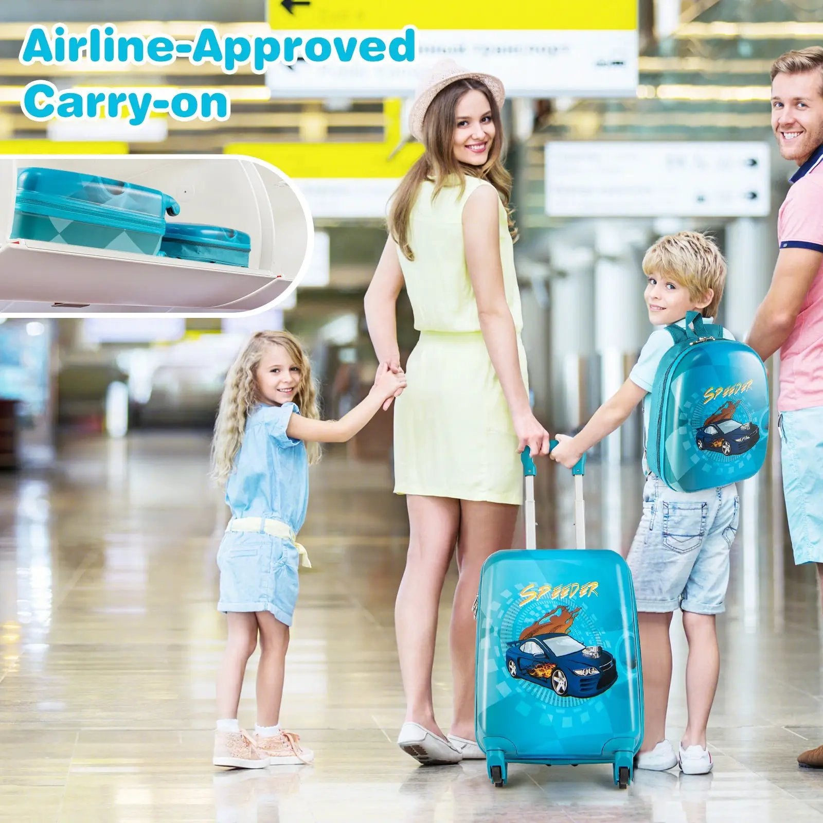 2 PCS Kid Luggage Set With Spinner Wheels for Children Boys Girls by DirectDeals