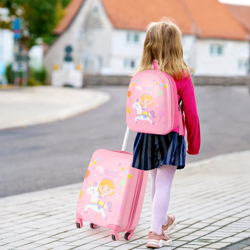 2 PCS Kid Luggage Set With Spinner Wheels for Children Boys Girls by DirectDeals