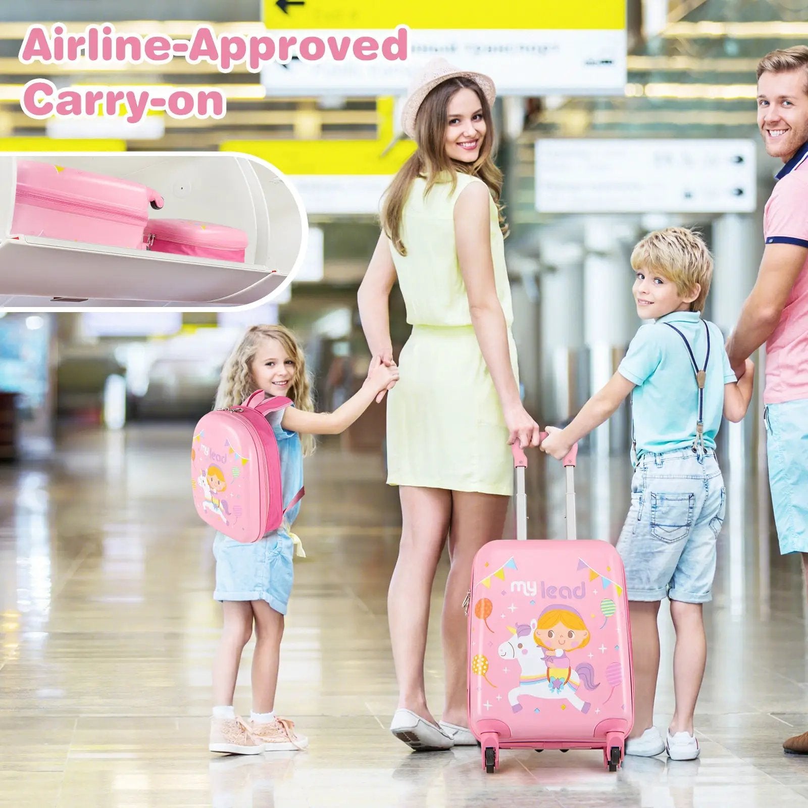2 PCS Kid Luggage Set With Spinner Wheels for Children Boys Girls by DirectDeals