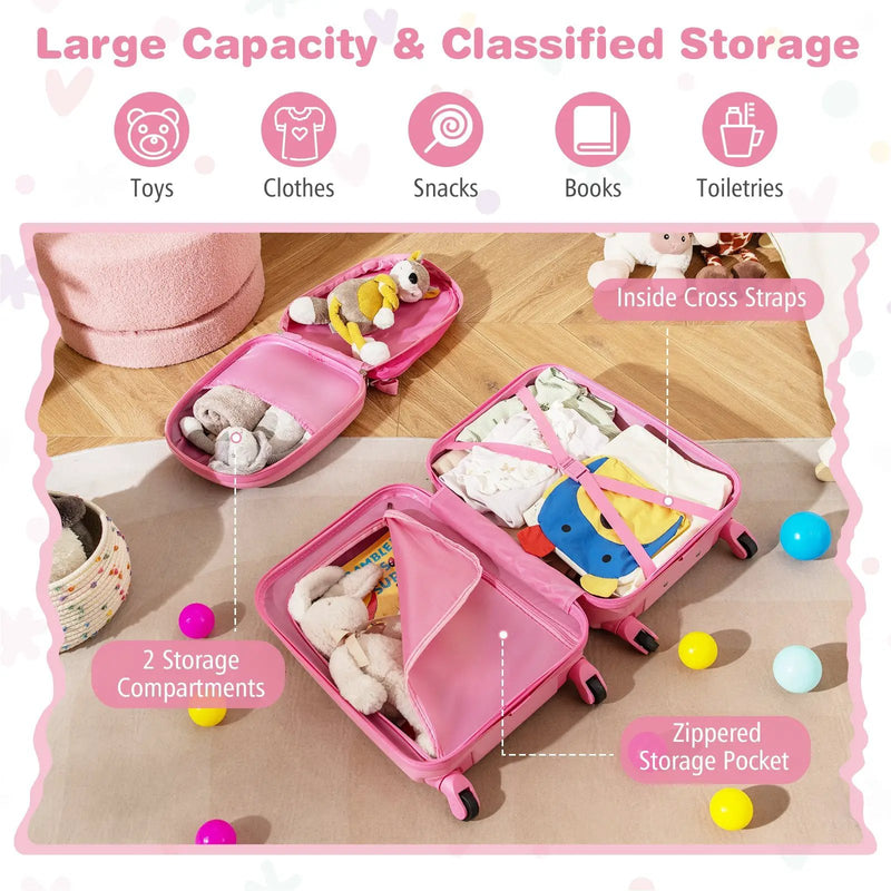 2 PCS Kid Luggage Set With Spinner Wheels for Children Boys Girls by DirectDeals