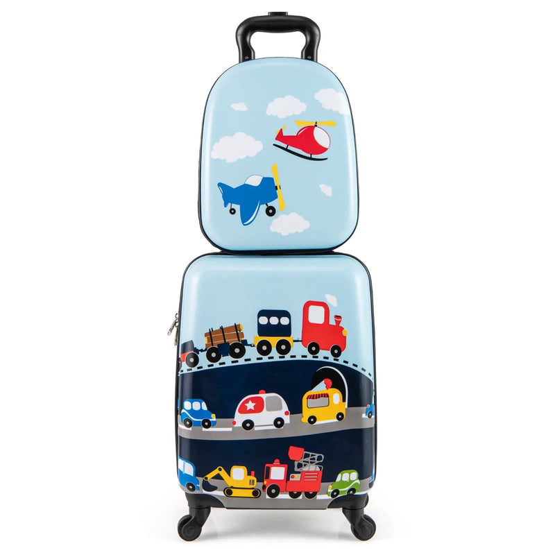 2 PCS Kid Luggage Set With Spinner Wheels for Children Boys Girls by DirectDeals