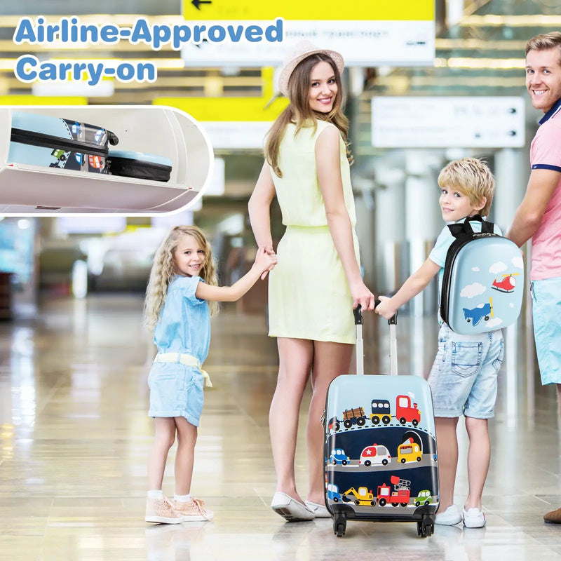 2 PCS Kid Luggage Set With Spinner Wheels for Children Boys Girls by DirectDeals