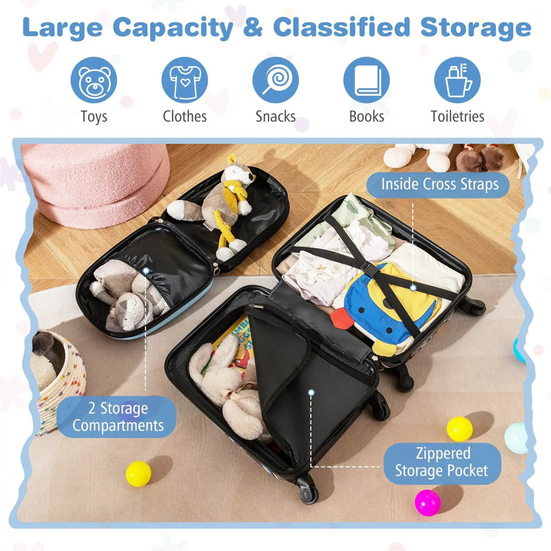2 PCS Kid Luggage Set With Spinner Wheels for Children Boys Girls by DirectDeals