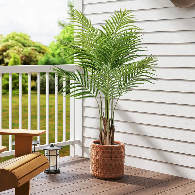 2 Pack 4.2 Feet Tall Artificial Palm Paradise Plant Large Fake Potted Tree-Green by DirectDeals