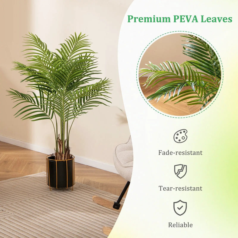 2 Pack 4.2 Feet Tall Artificial Palm Paradise Plant Large Fake Potted Tree-Green by DirectDeals