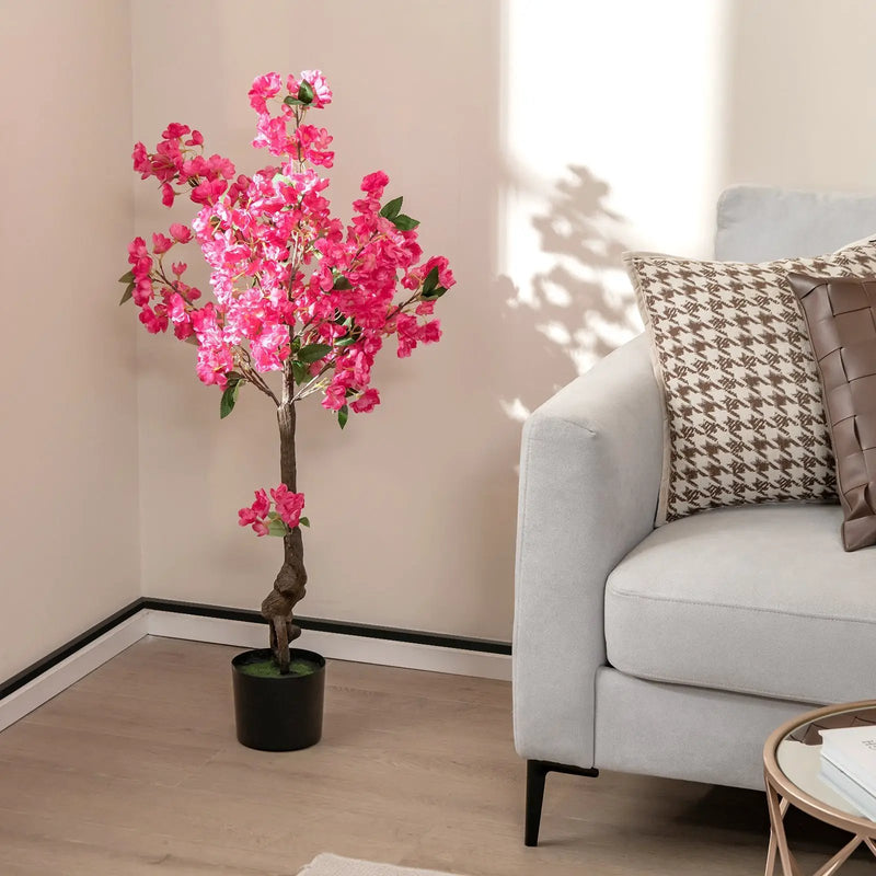 2 Pack 41 Inch Artificial Plum Blossom Tree Fake Floral Plant with 92 Flowers-Red by DirectDeals