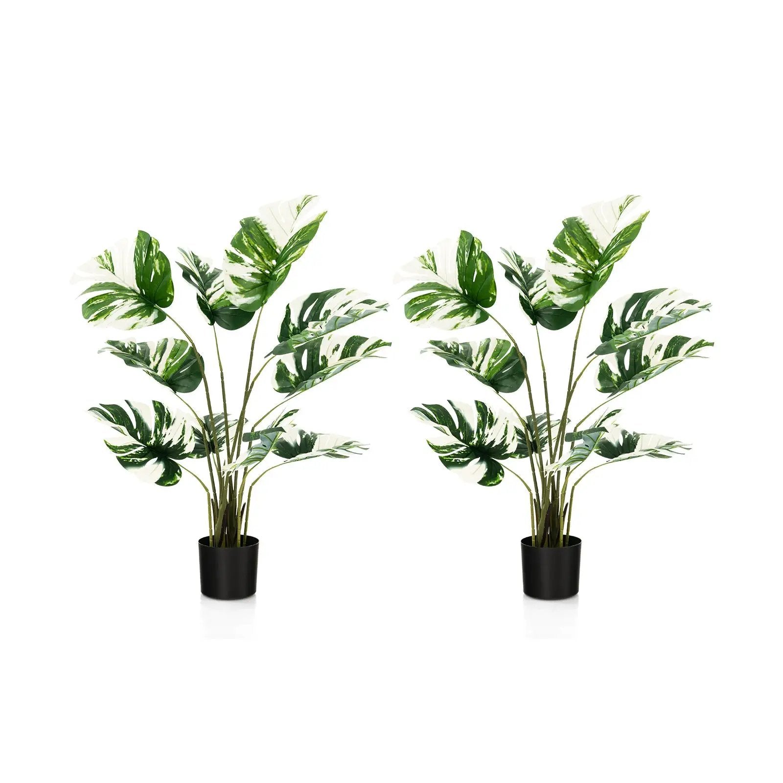 2 Pack 4 Feet Artificial Monstera Deliciosa Plants for Home Office by DirectDeals