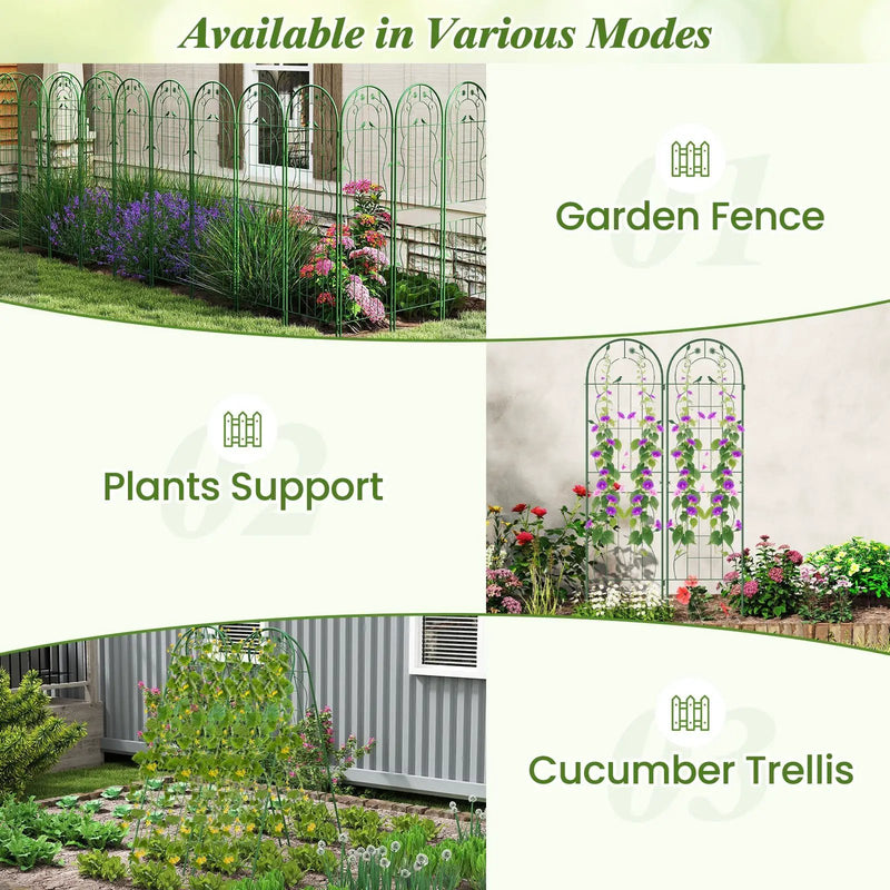 2 Pack 71 x 20 Inch Metal Garden Trellis Rustproof Plant Support for Climbing Plants by DirectDeals