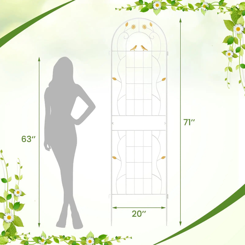 2 Pack 71 x 20 Inch Metal Garden Trellis Rustproof Plant Support for Climbing Plants by DirectDeals