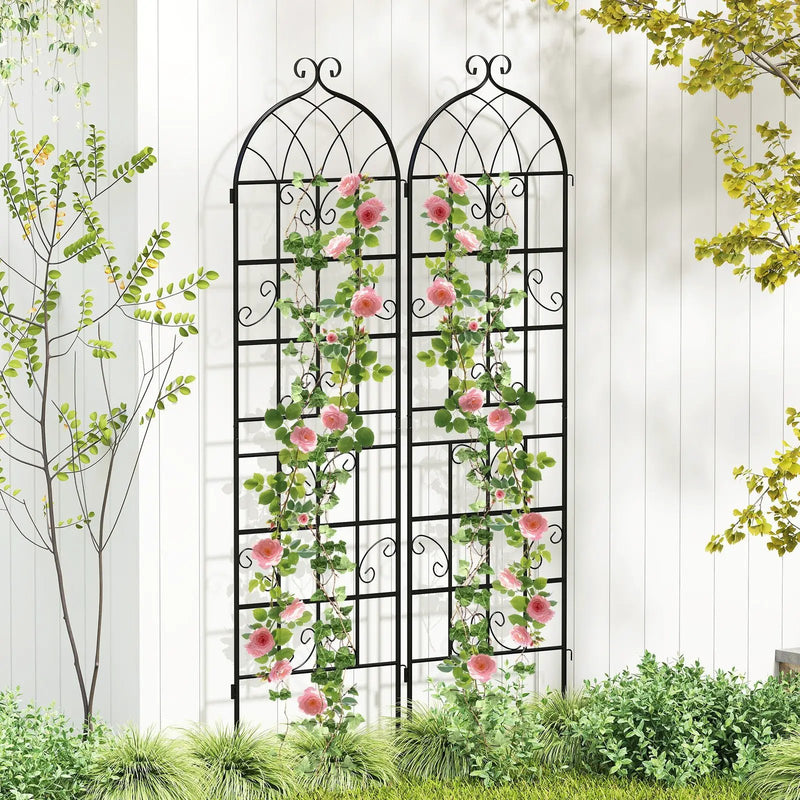 2 Pack 71" x 20" Metal Garden Trellis for Outdoor Climbing Plants by DirectDeals