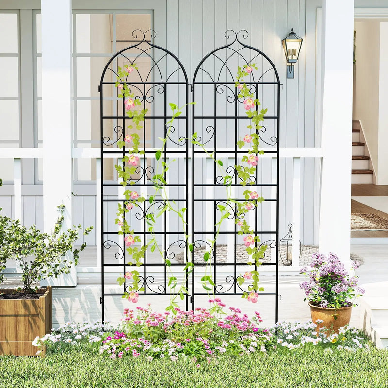 2 Pack 71" x 20" Metal Garden Trellis for Outdoor Climbing Plants by DirectDeals