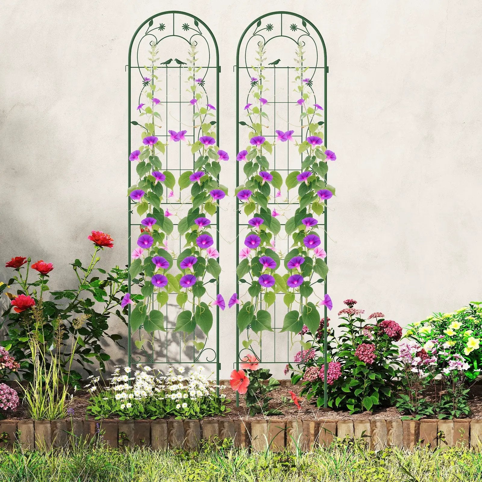 2 Pack 86.5 x 20 Inches Metal Garden Trellis for Climbing Plants by DirectDeals