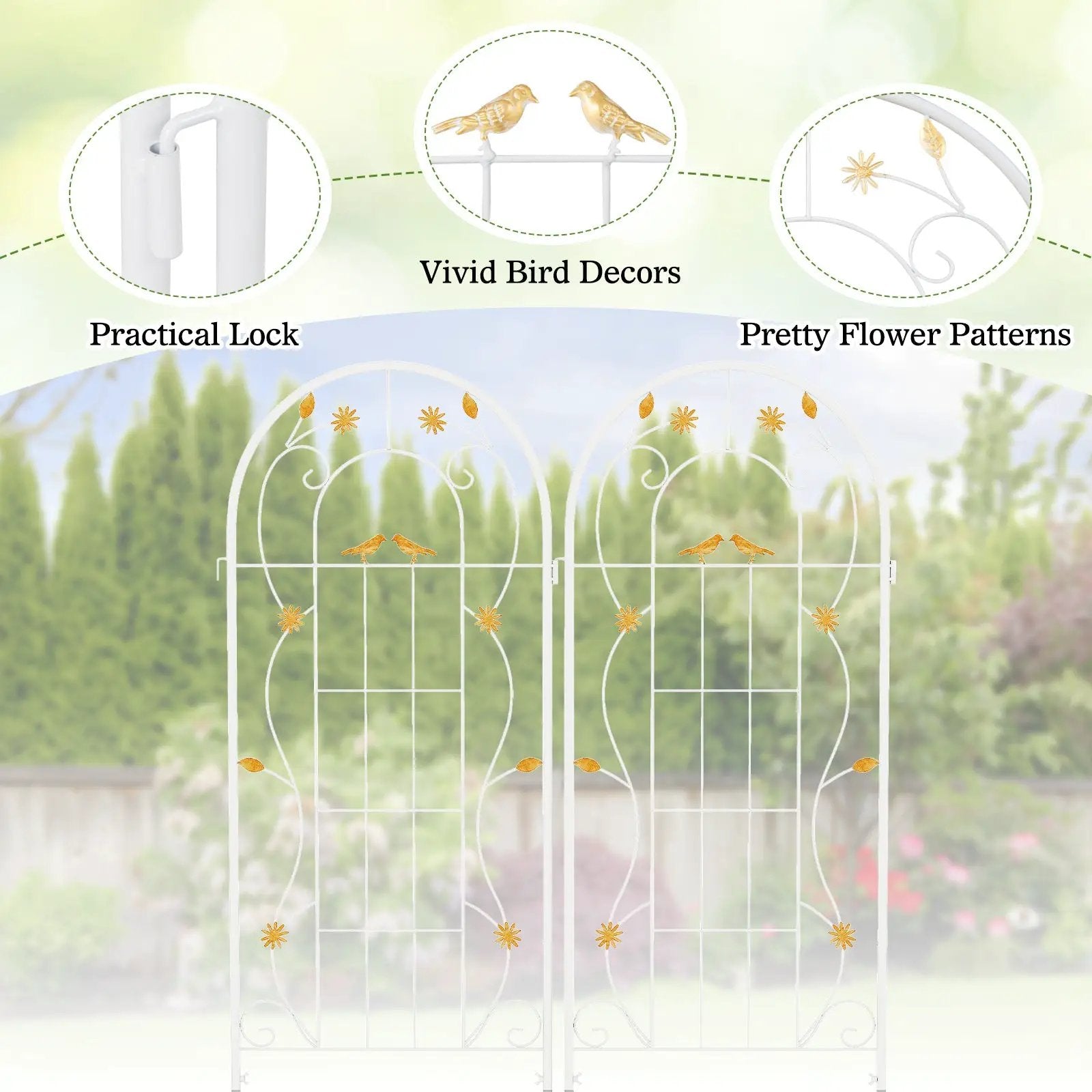 2 Pack 86.5 x 20 Inches Metal Garden Trellis for Climbing Plants by DirectDeals