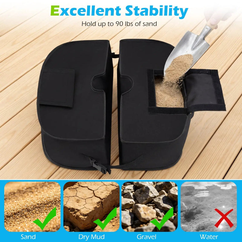 2-Pack 90 LBS Umbrella Base Weight Sandbags by DirectDeals