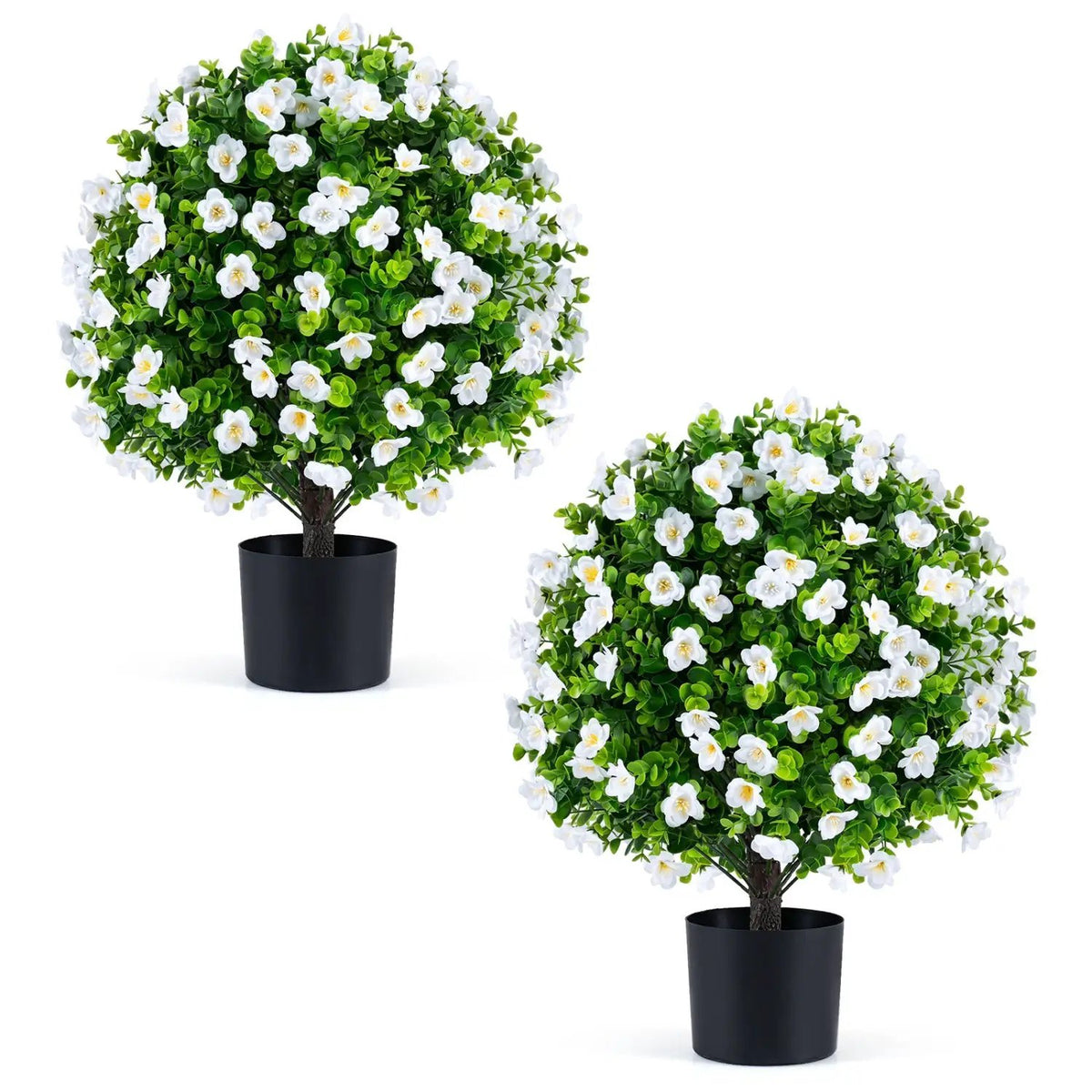 Artificial Eucalyptus Topiary Trees with Cement Planter (2-Pack), photo 3 of 16