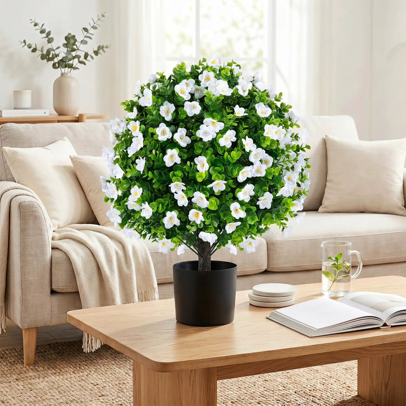 Artificial Eucalyptus Topiary Trees with Cement Planter (2-Pack) by DirectDeals