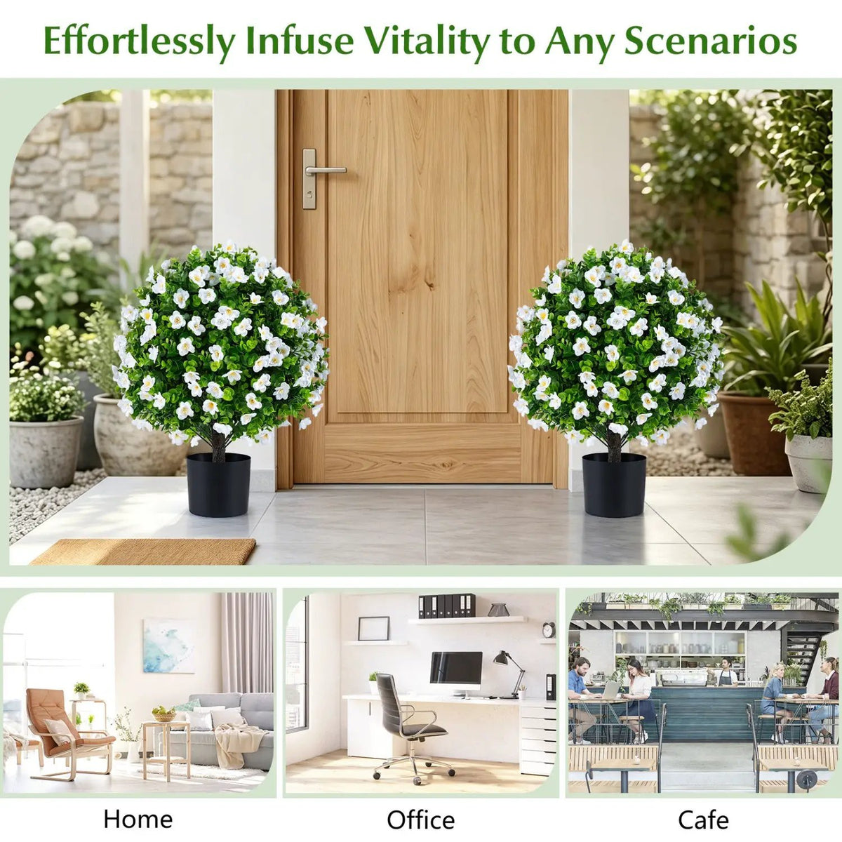 Artificial Eucalyptus Topiary Trees with Cement Planter (2-Pack), photo 6 of 16