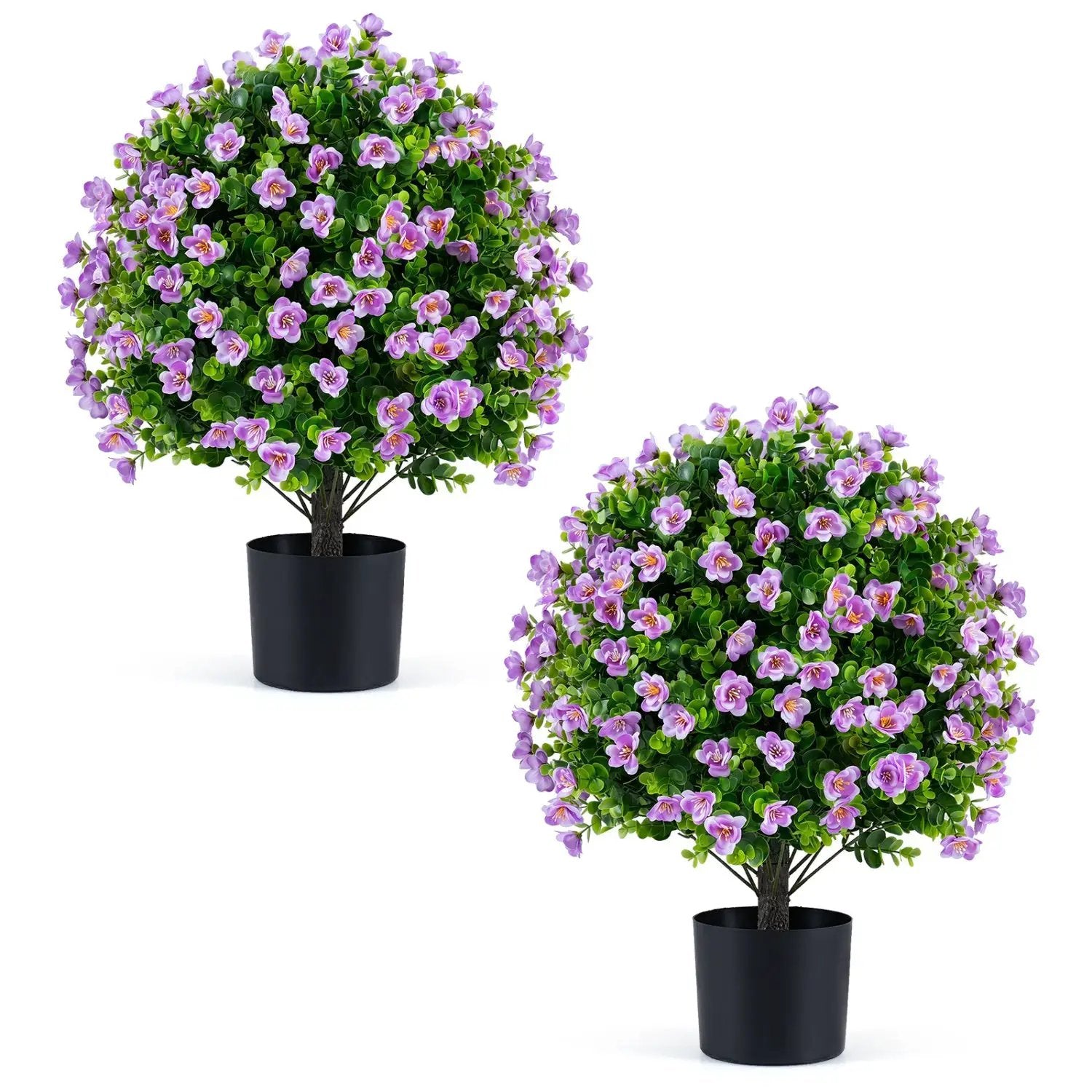 Artificial Eucalyptus Topiary Trees with Cement Planter (2-Pack) by DirectDeals