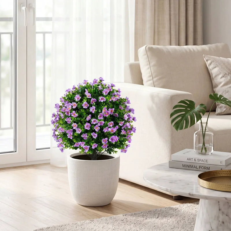 Artificial Eucalyptus Topiary Trees with Cement Planter (2-Pack) by DirectDeals
