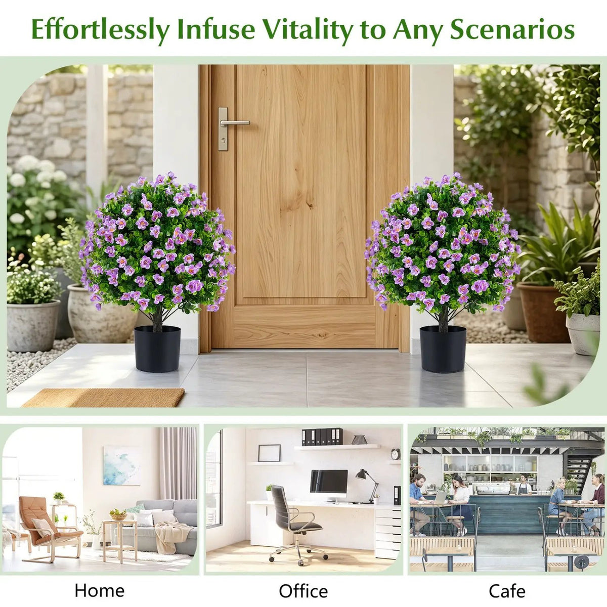 Artificial Eucalyptus Topiary Trees with Cement Planter (2-Pack), photo 14 of 16