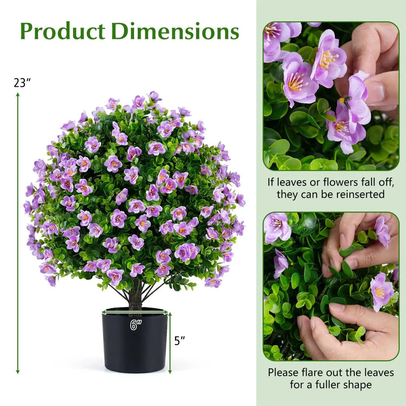 Artificial Eucalyptus Topiary Trees with Cement Planter (2-Pack) by DirectDeals