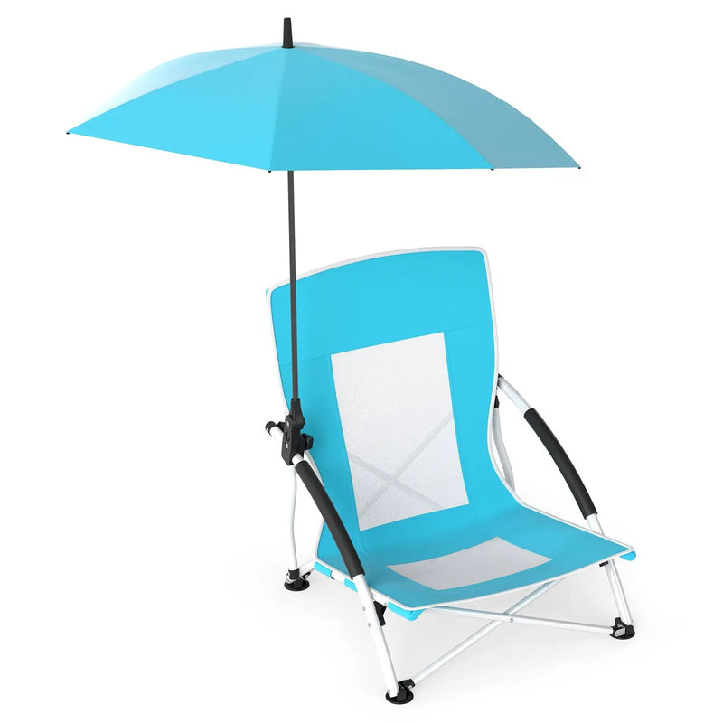 2 Pack Beach Umbrella Chair for Adults with Adjustable Parasol by DirectDeals