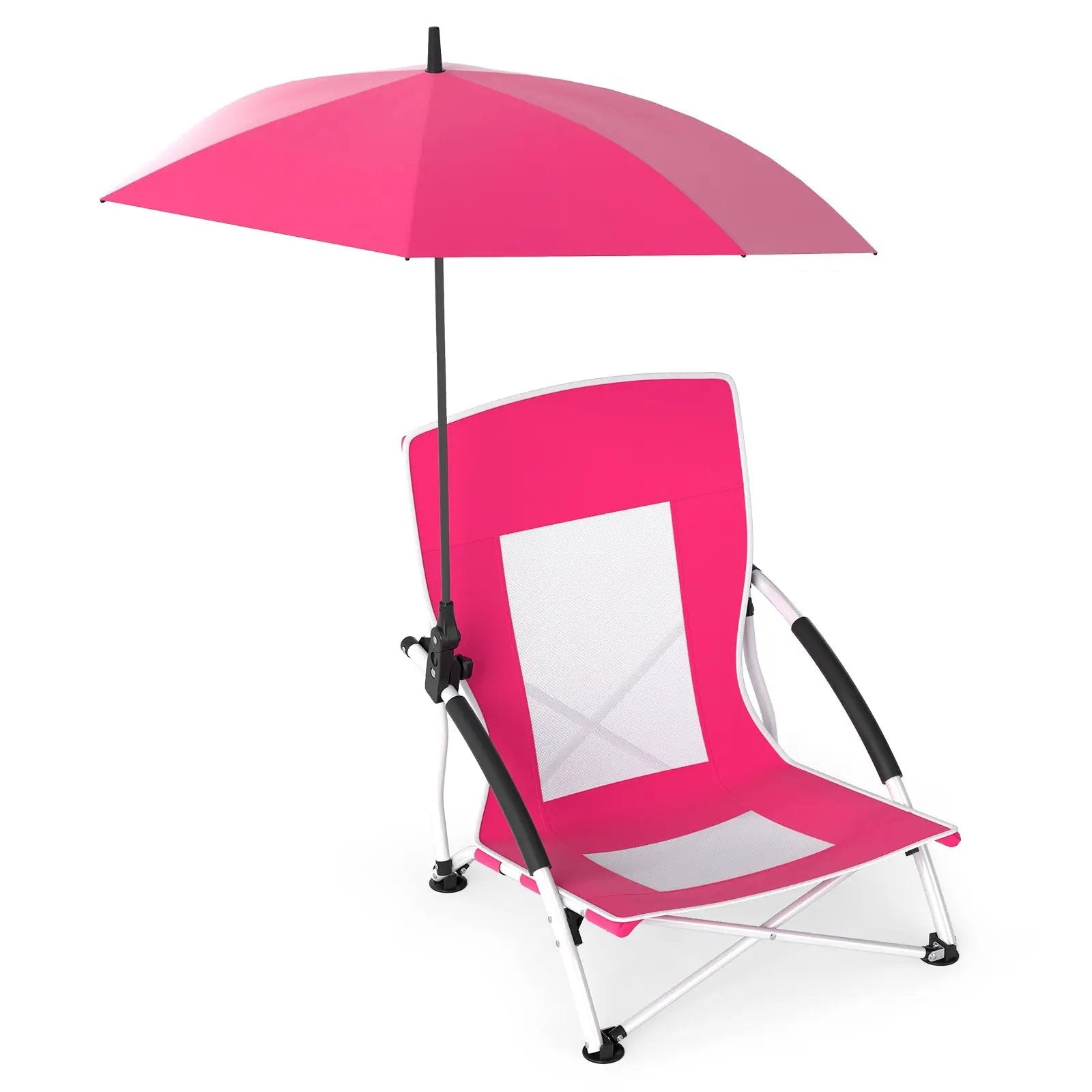 2 Pack Beach Umbrella Chair for Adults with Adjustable Parasol by DirectDeals