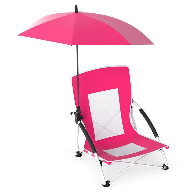 2 Pack Beach Umbrella Chair for Adults with Adjustable Parasol by DirectDeals