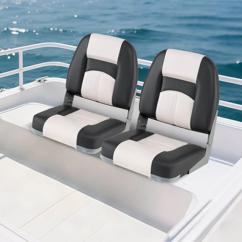 2-Pack Boat Seats with Thick Sponge Padding and Fixing Bolts-Gray by DirectDeals