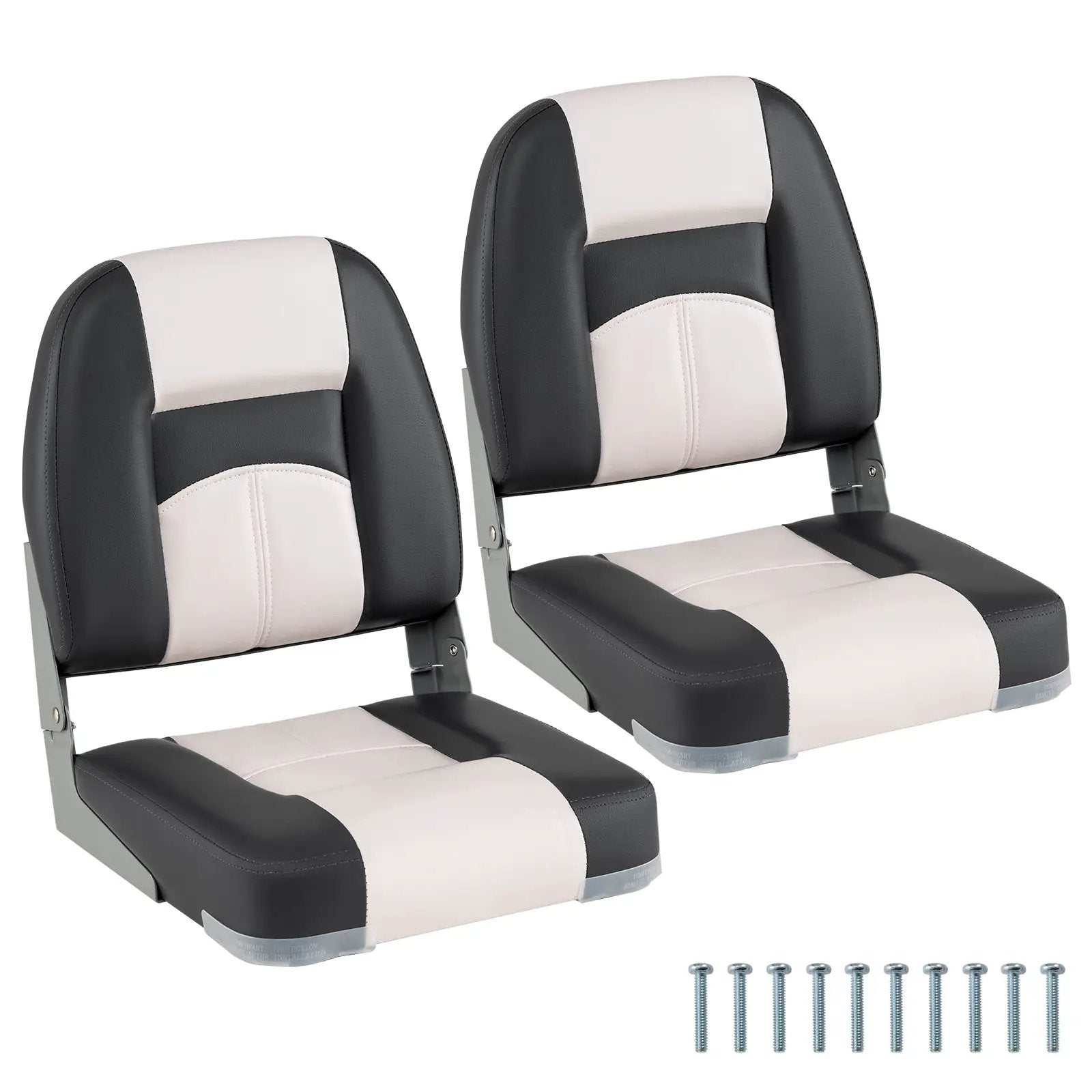 2-Pack Boat Seats with Thick Sponge Padding and Fixing Bolts-Gray by DirectDeals