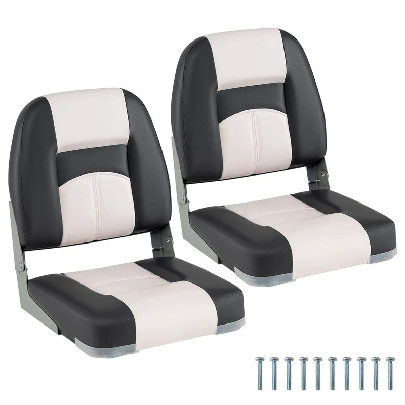 2-Pack Boat Seats with Thick Sponge Padding and Fixing Bolts-Gray by DirectDeals