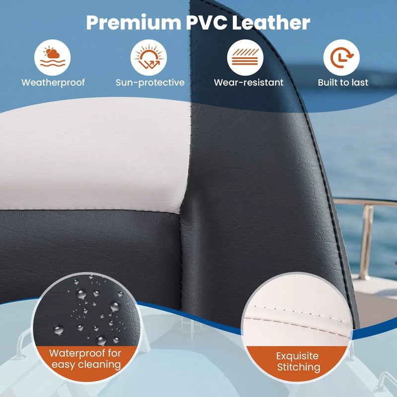 2-Pack Boat Seats with Thick Sponge Padding and Fixing Bolts-Gray by DirectDeals