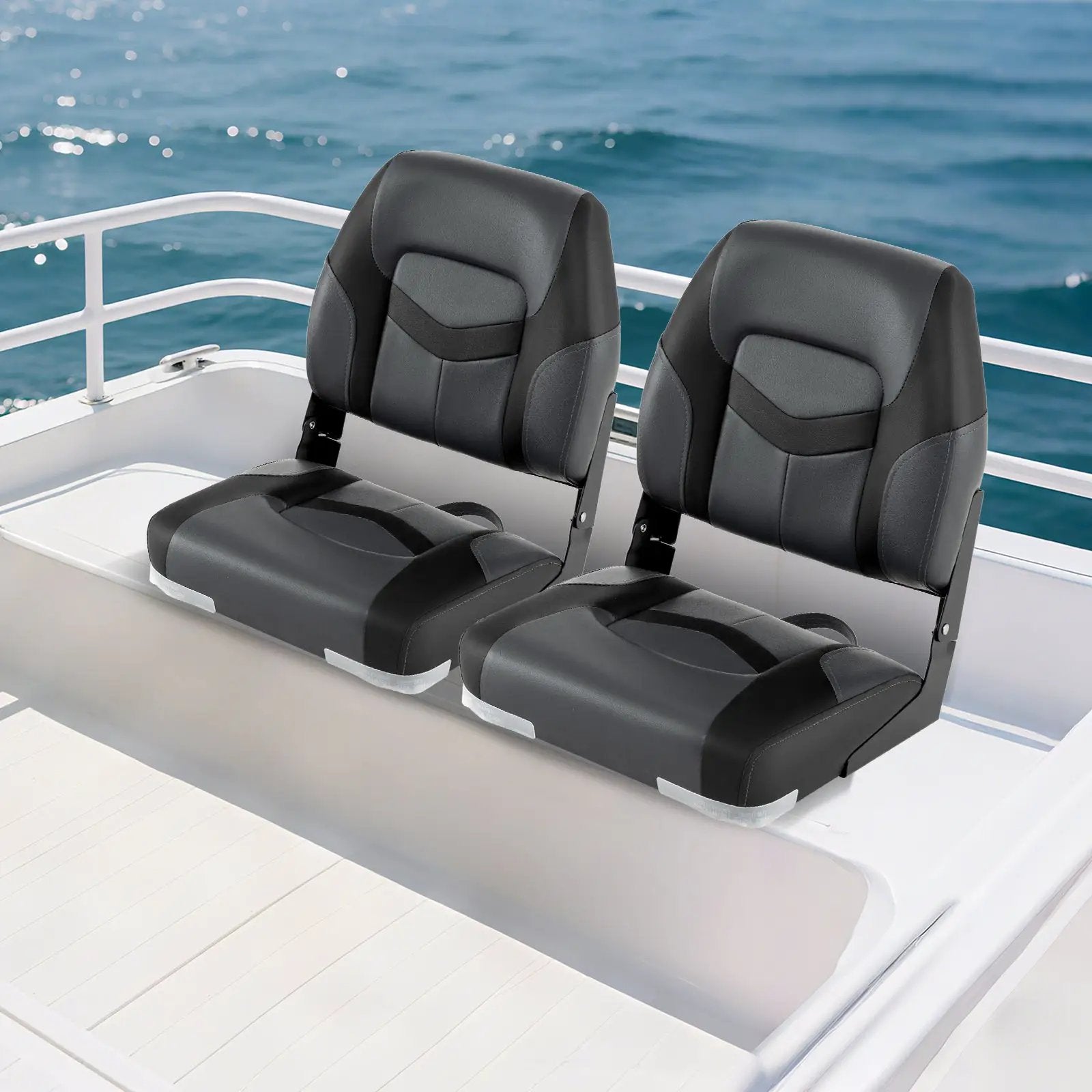 2-Pack Boat Seats with Fixing Bolts and Hinges by DirectDeals
