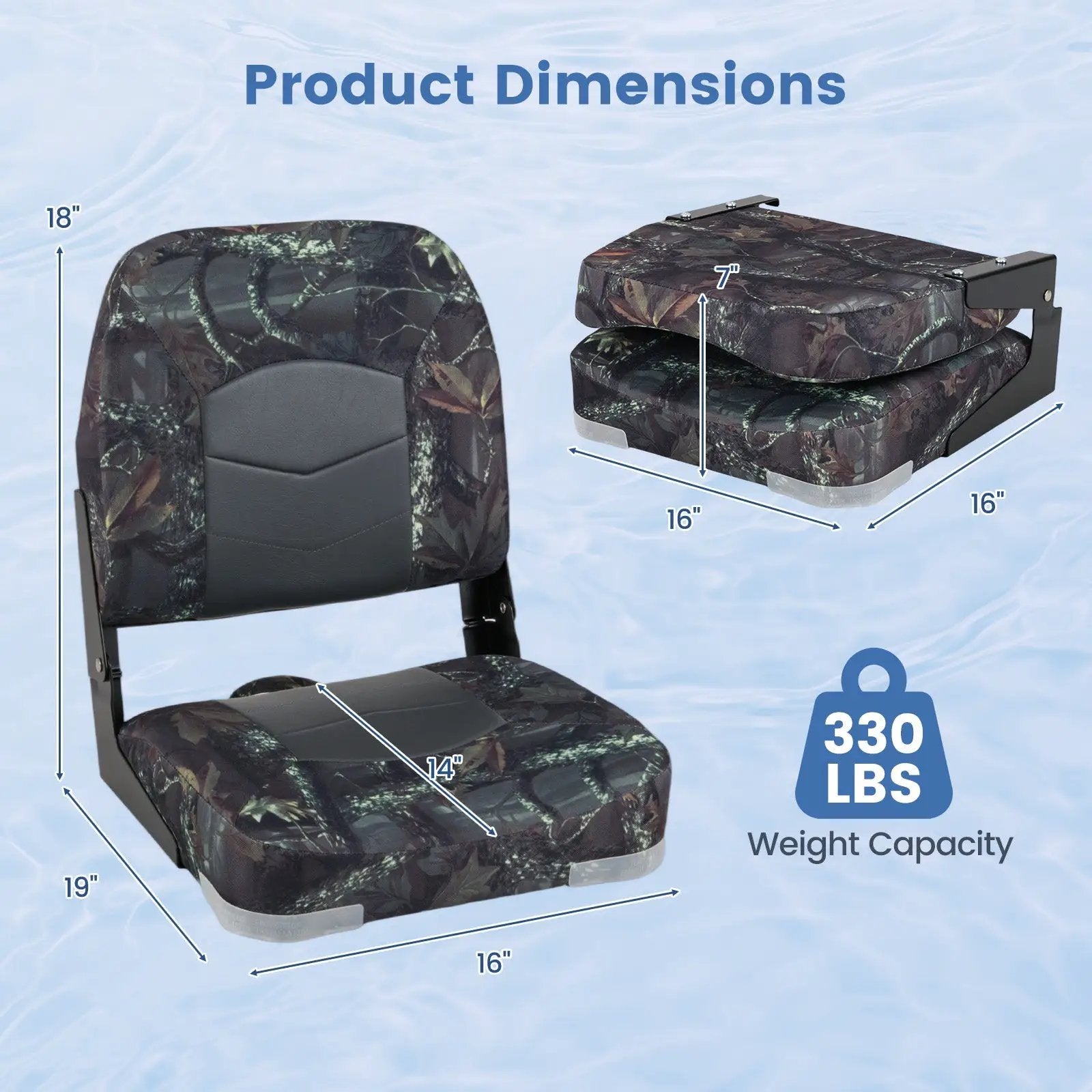 2-Pack Boat Seats with Thick Sponge Padding by DirectDeals