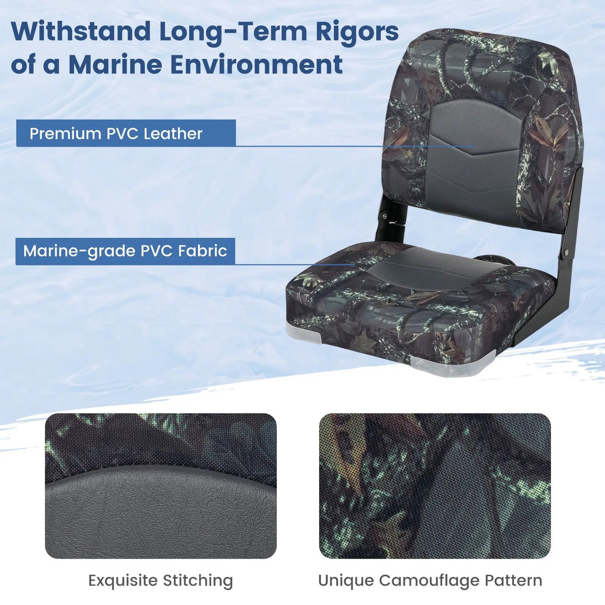 2-Pack Boat Seats with Thick Sponge Padding, photo 15 of 16
