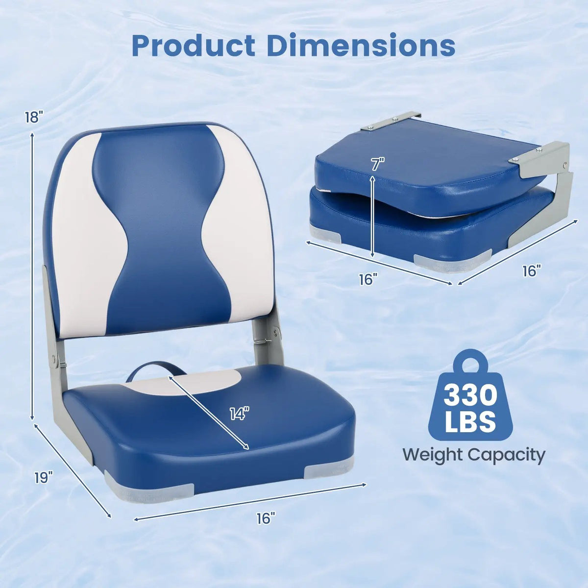 2-Pack Boat Seats with Thick Sponge Padding, photo 8 of 16
