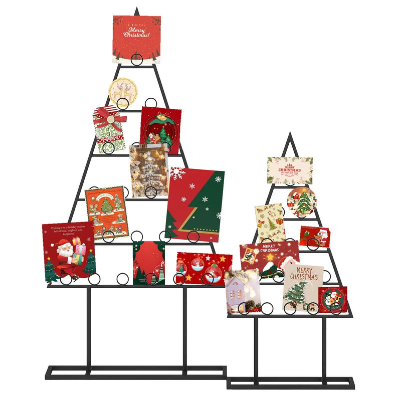 2 Pack Christmas Tree Photo Holder with 36 Round Clips and Metal Hanging Rack-Black by DirectDeals
