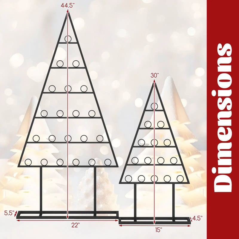 2 Pack Christmas Tree Photo Holder with 36 Round Clips and Metal Hanging Rack-Black by DirectDeals