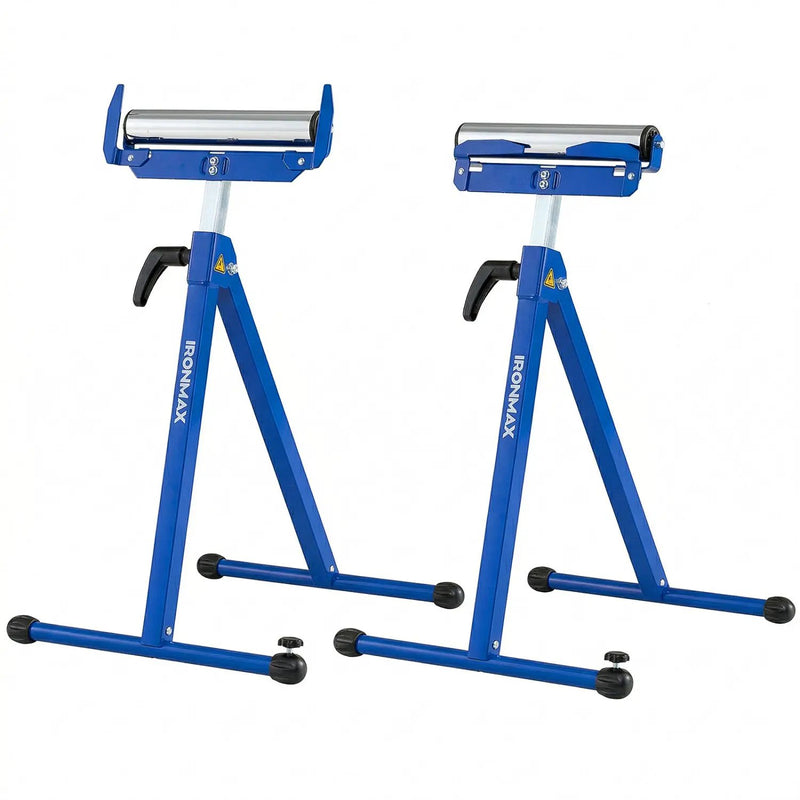 2-Pack Folding Roller Stands Portable Outfeed Supports with Adjustable Height by DirectDeals
