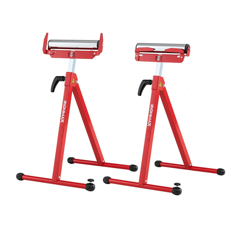 2-Pack Folding Roller Stands Portable Outfeed Supports with Adjustable Height by DirectDeals