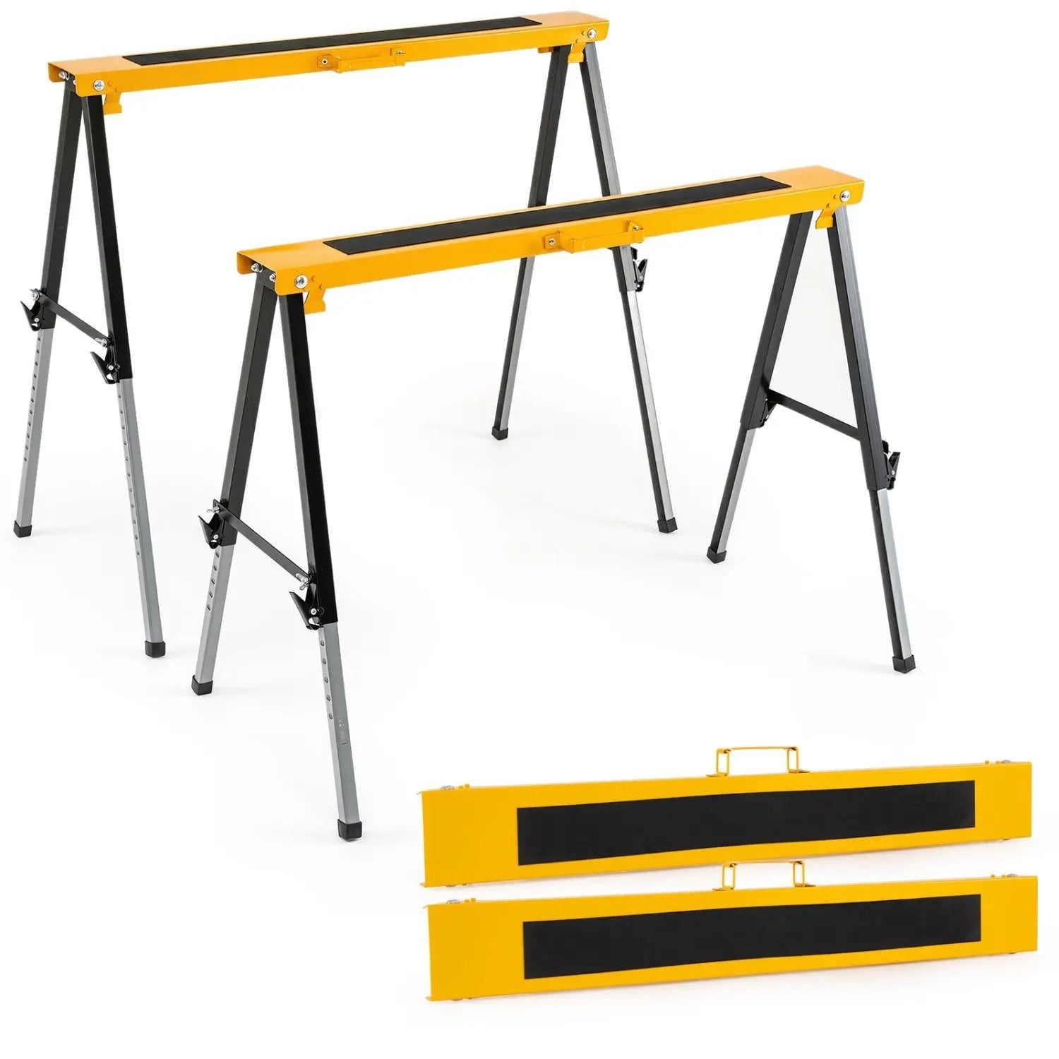 Folding Saw Horses with 12 Adjustable Heights - 2 Pack by DirectDeals