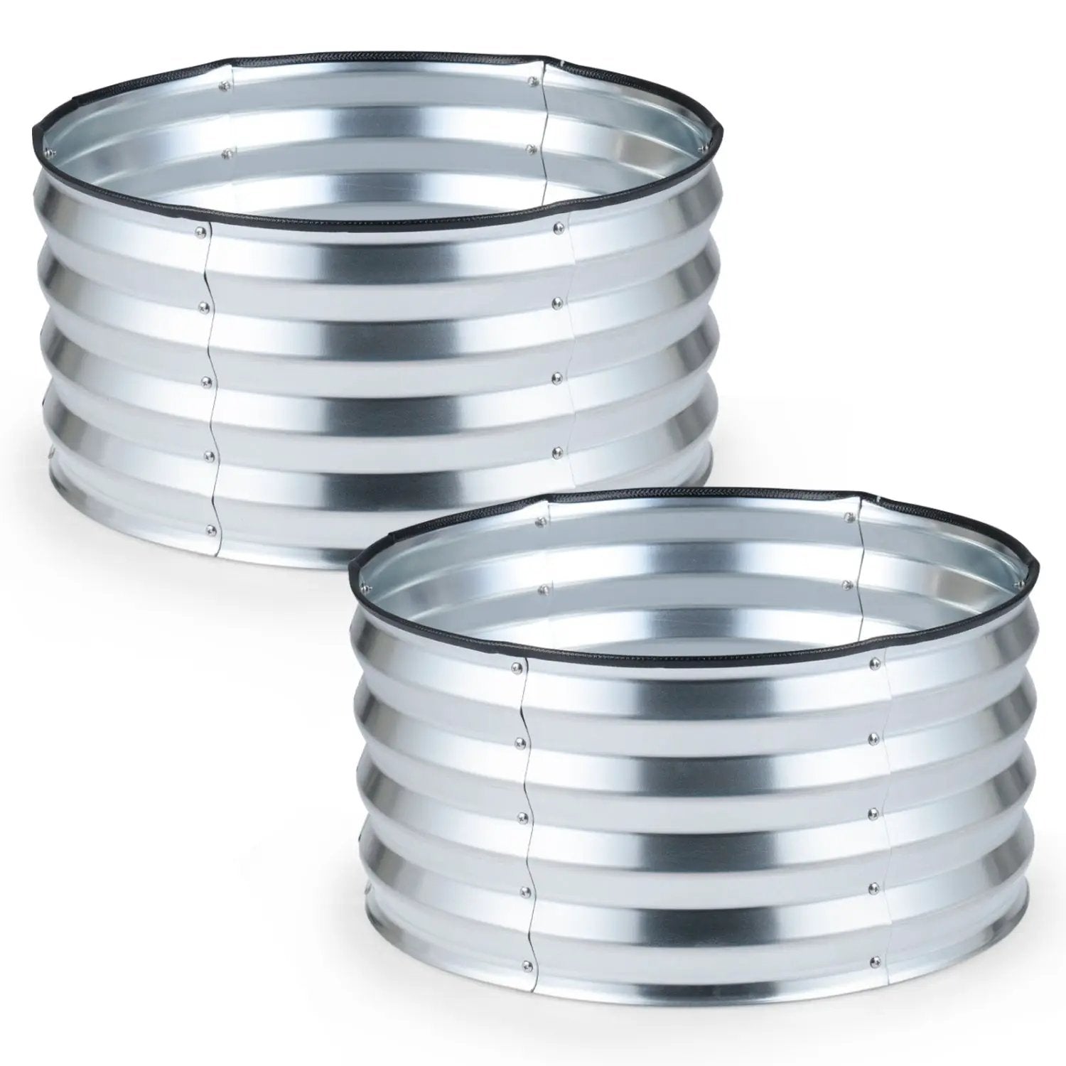 2 Pack Galvanized Raised Garden Bed Kit with Open-Ended Base by DirectDeals