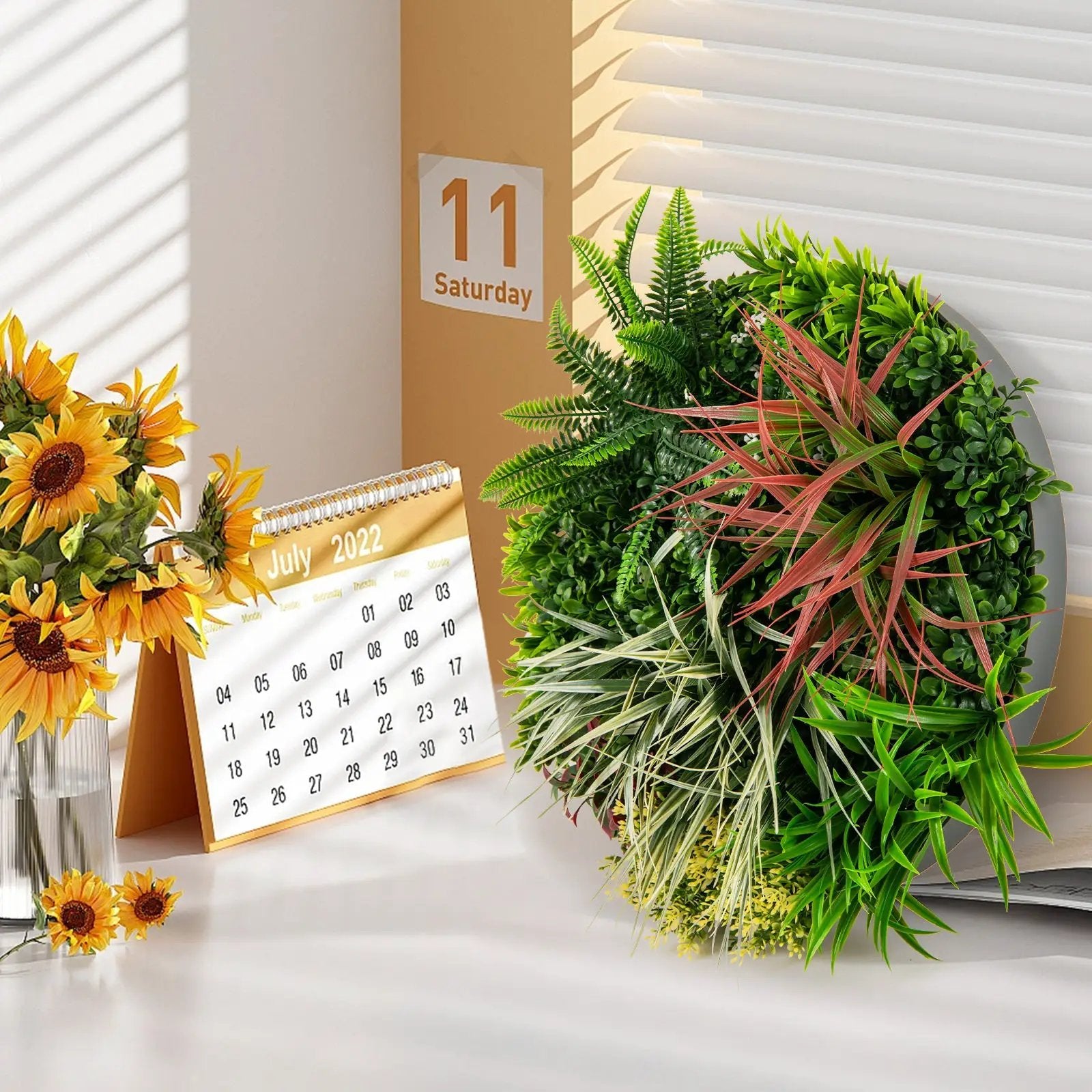 2 Pack Square Framed Artificial Foliage Wall Art by DirectDeals