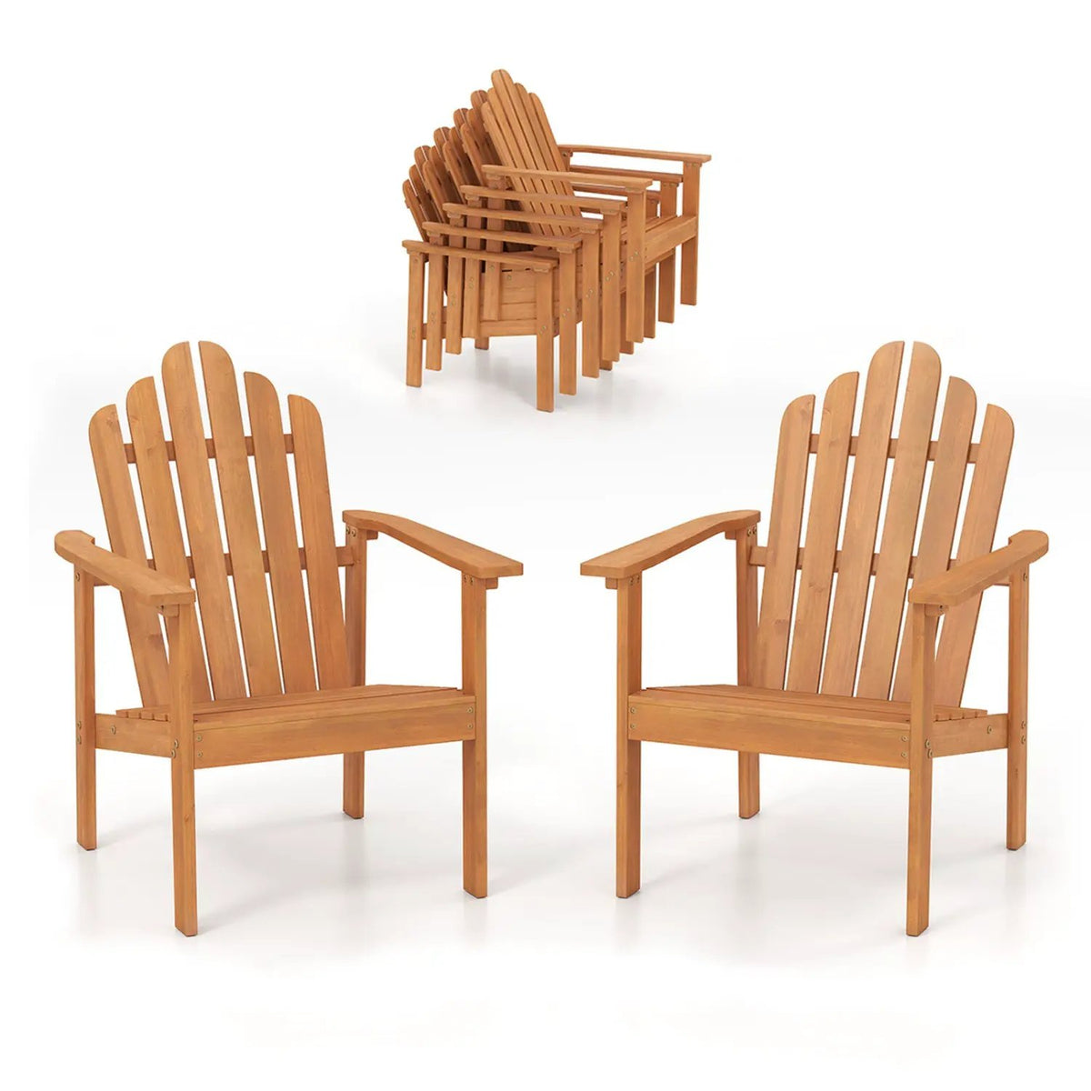 Stackable Adirondack Chairs - Solid Acacia Wood (2-Pack), photo 3 of 16