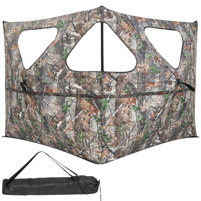2-Panel Hunting Ground Blind Pop Up Fence with 3 Shoot Through Ports by DirectDeals